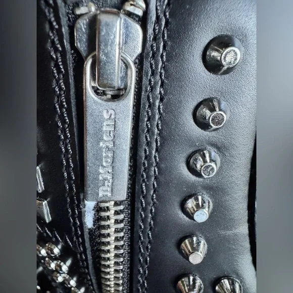 DR MARTENS 1460 STUDDED ZIP ATLAS LEATHER LACE UP - Picture 13 of 16